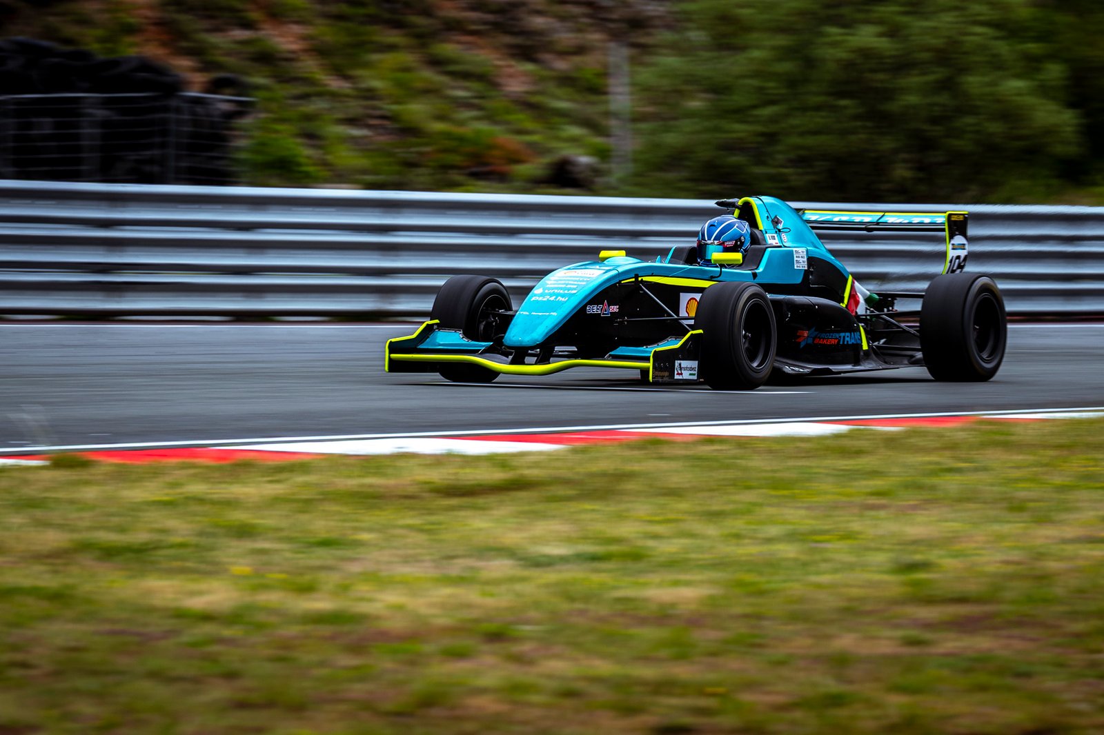 Formula car at speed